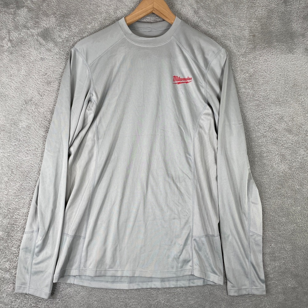Milwaukee Workskin Shirt Mens Small Gray Long Sleeve Performance Logo Tee